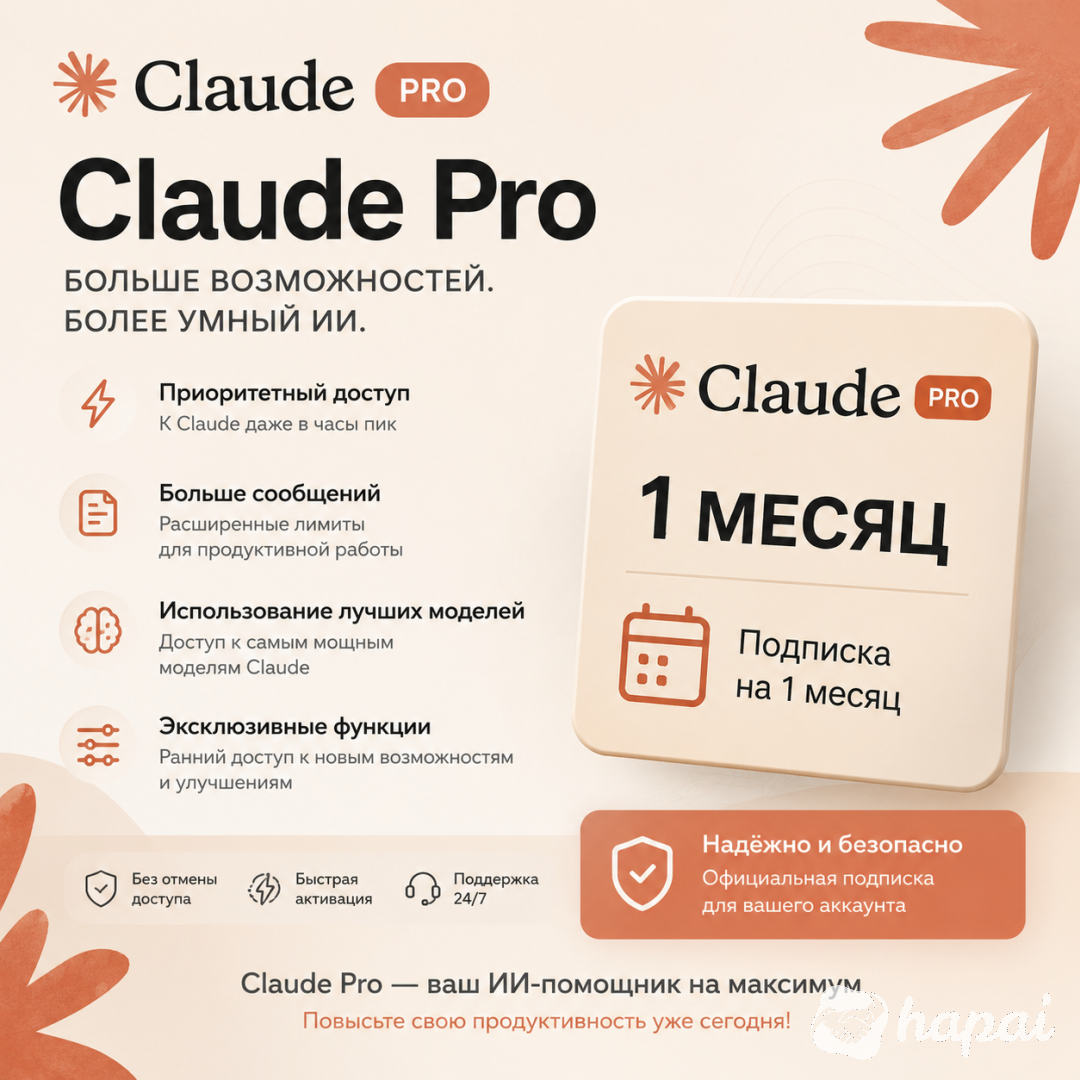 Подписка Claude AI pro 1
