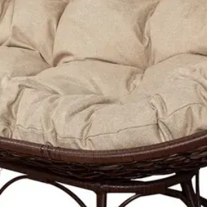 Диван садовый M-Group Мамасан Home / 12880201 (коричневый ротанг/лен подушка)